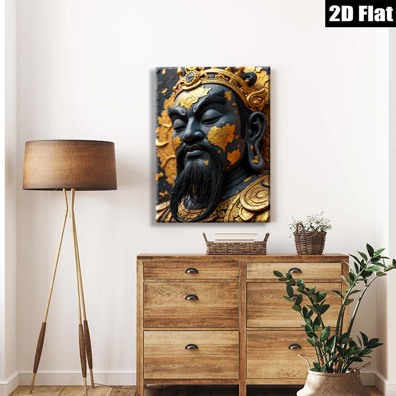 2D flat 1pc majestic Asian warrior portrait wall decor for living room bedroom farmhouse style gallery wrapped canvas prints modern art