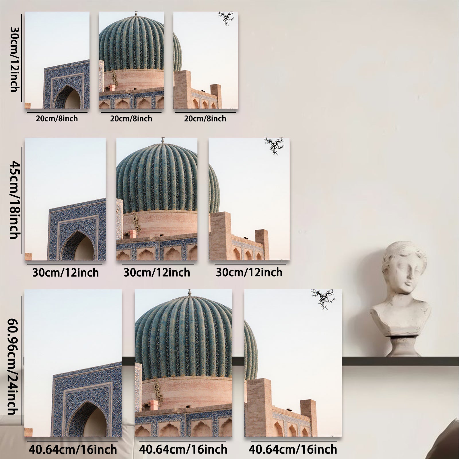 2D flat 1pc majestic Uzbekistan mosque architecture wall art prints canvas bedroom living room decor farmhouse modern gallery wrapped