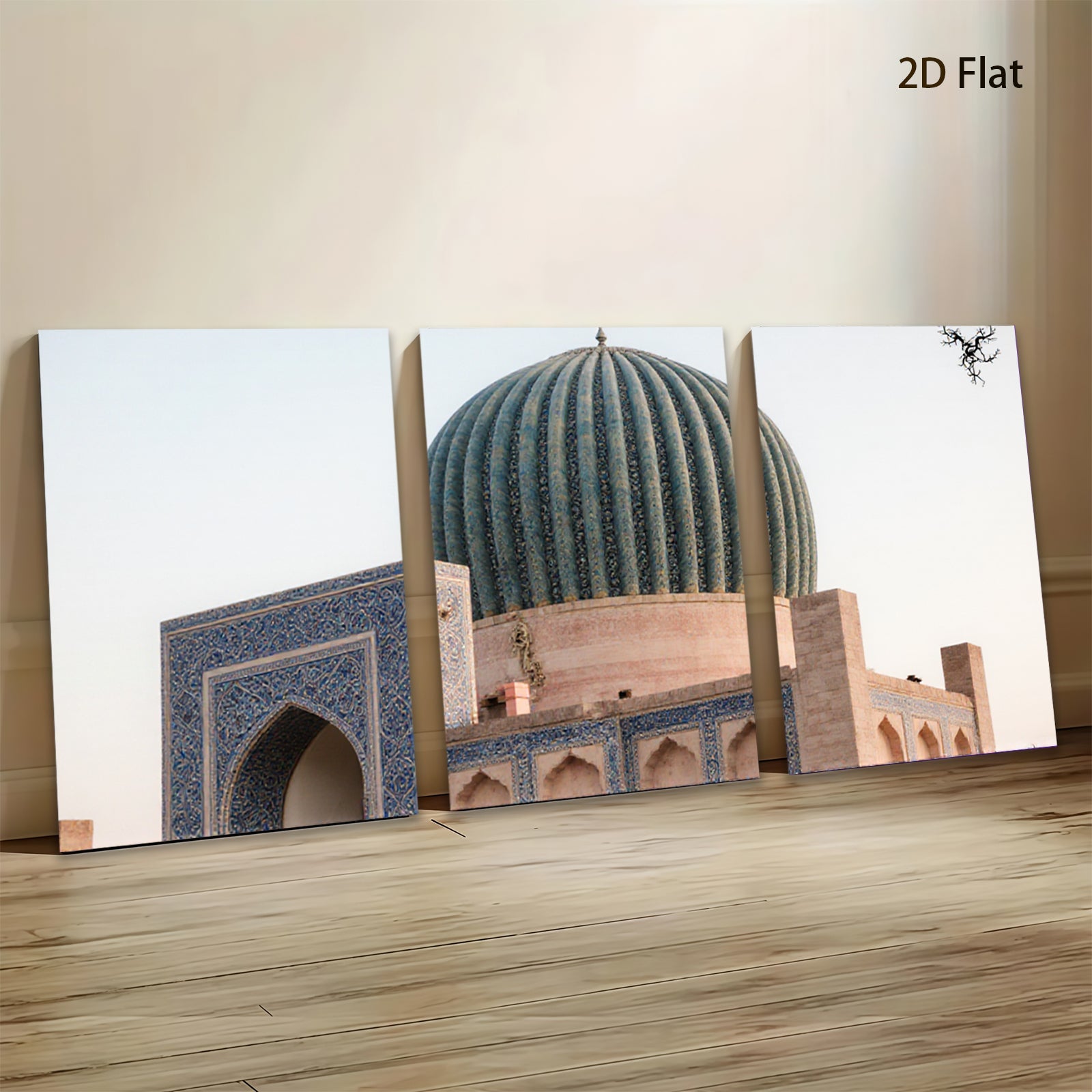 2D flat 1pc majestic Uzbekistan mosque architecture wall art prints canvas bedroom living room decor farmhouse modern gallery wrapped