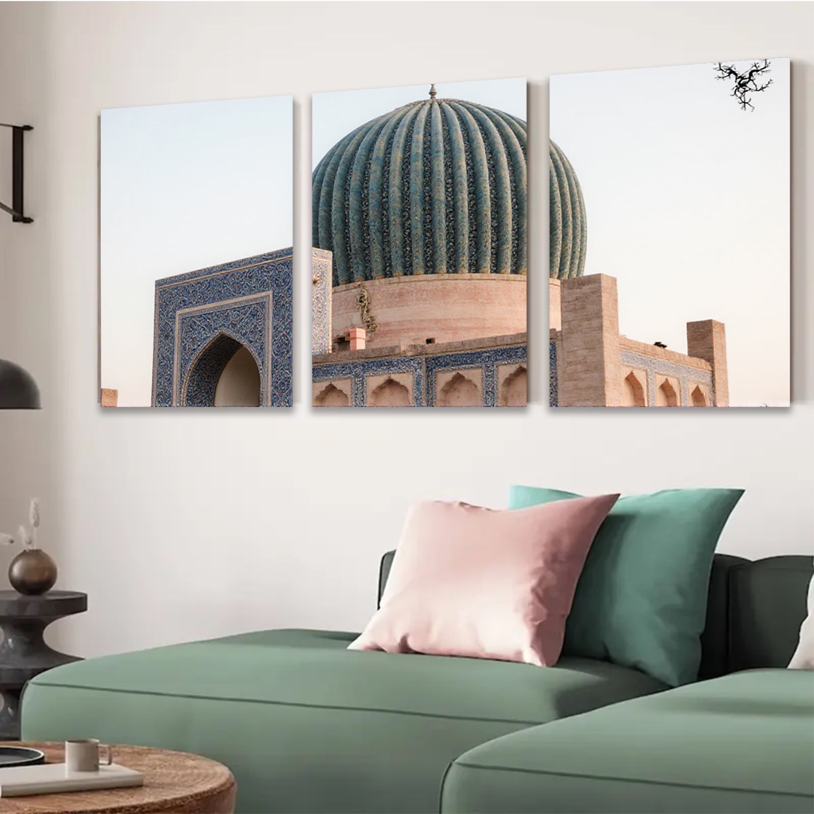 2D flat 1pc majestic Uzbekistan mosque architecture wall art prints canvas bedroom living room decor farmhouse modern gallery wrapped