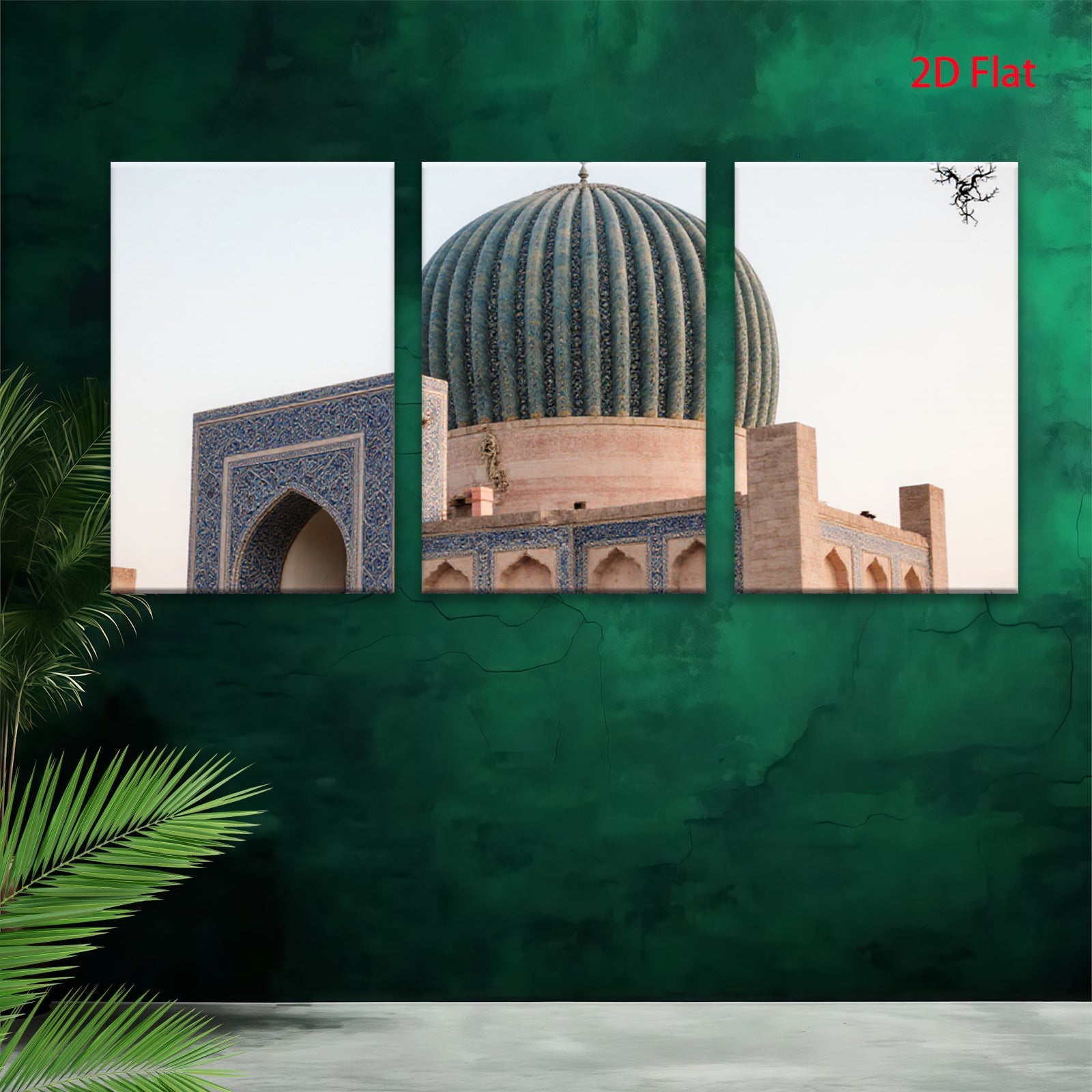 2D flat 1pc majestic Uzbekistan mosque architecture wall art prints canvas bedroom living room decor farmhouse modern gallery wrapped