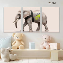 2D flat 1pc majestic elephant portrait canvas art prints for living room bedroom office wall decor farmhouse style modern minimalist gallery wrapped
