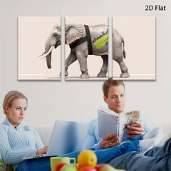 2D flat 1pc majestic elephant portrait canvas art prints for living room bedroom office wall decor farmhouse style modern minimalist gallery wrapped