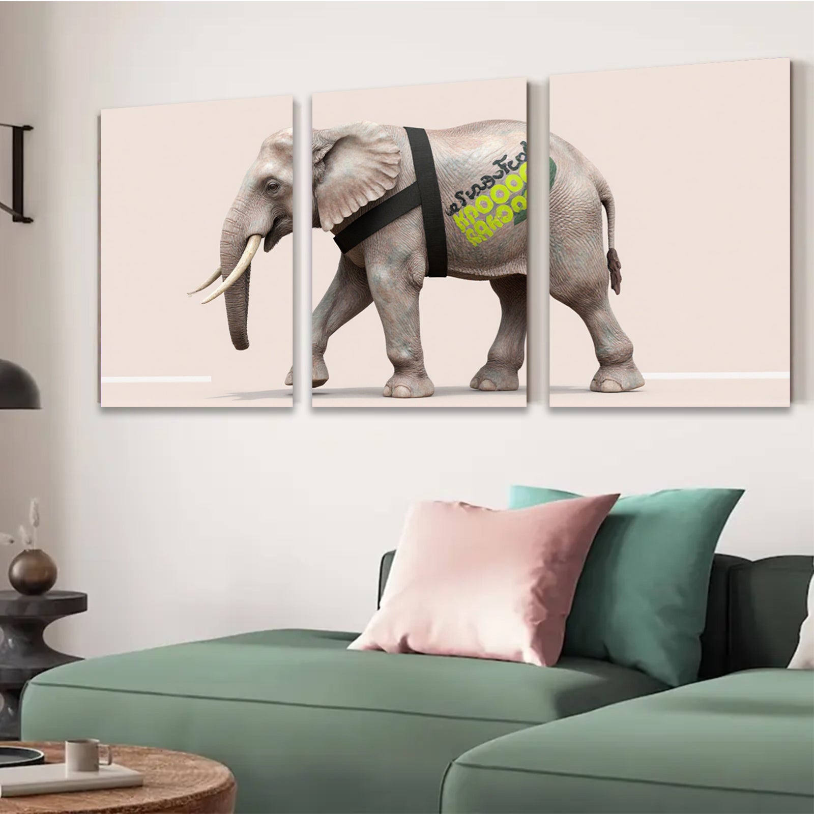 2D flat 1pc majestic elephant portrait canvas art prints for living room bedroom office wall decor farmhouse style modern minimalist gallery wrapped
