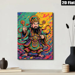 2D flat 1pc majestic guardian deity wall art vibrant home decor living room bedroom gallery wrapped canvas farmhouse style modern minimalist statement piece
