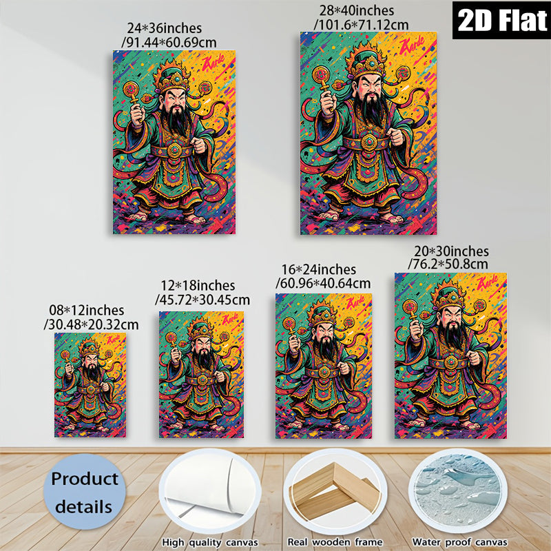 2D flat 1pc majestic guardian deity wall art vibrant home decor living room bedroom gallery wrapped canvas farmhouse style modern minimalist statement piece