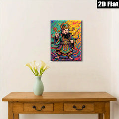 2D flat 1pc majestic guardian deity wall art vibrant home decor living room bedroom gallery wrapped canvas farmhouse style modern minimalist statement piece