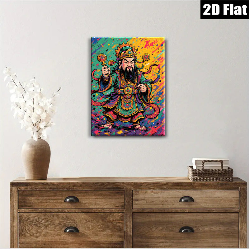 2D flat 1pc majestic guardian deity wall art vibrant home decor living room bedroom gallery wrapped canvas farmhouse style modern minimalist statement piece