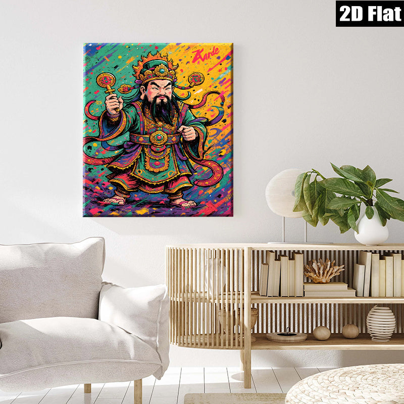 2D flat 1pc majestic guardian deity wall art vibrant home decor living room bedroom gallery wrapped canvas farmhouse style modern minimalist statement piece