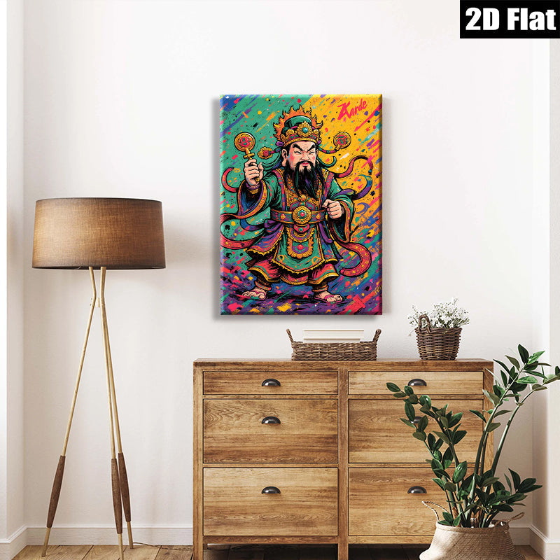 2D flat 1pc majestic guardian deity wall art vibrant home decor living room bedroom gallery wrapped canvas farmhouse style modern minimalist statement piece