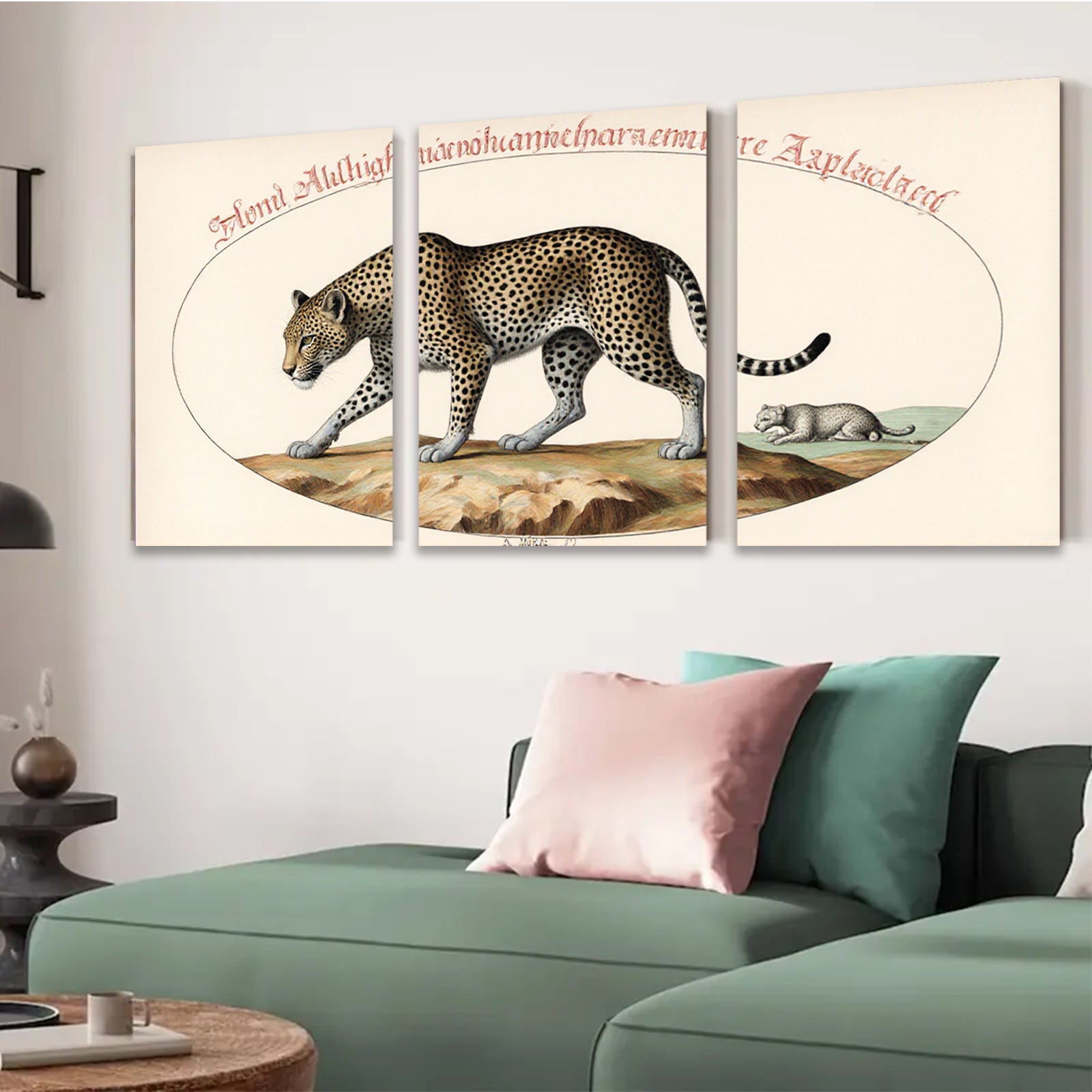2D flat 1pc majestic leopard wildlife print canvas wall art home decor bedroom living room gallery wrapped modern farmhouse style