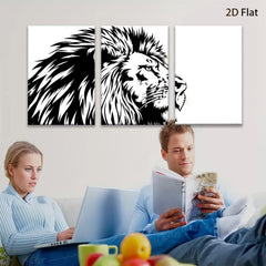2D flat 1pc majestic lion portrait wall art canvas prints for living room bedroom home decor farmhouse style modern minimalist gallery wrapped stretched framed ready to hang