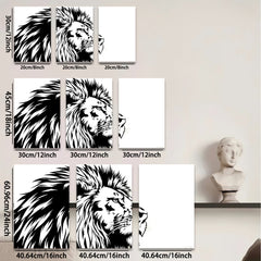 2D flat 1pc majestic lion portrait wall art canvas prints for living room bedroom home decor farmhouse style modern minimalist gallery wrapped stretched framed ready to hang