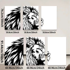 2D flat 1pc majestic lion portrait wall art canvas prints for living room bedroom home decor farmhouse style modern minimalist gallery wrapped stretched framed ready to hang