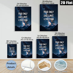 2D flat 1pc majestic mountain night sky wall art canvas prints for living room bedroom home office decor inspirational gifts farmhouse style modern aesthetic
