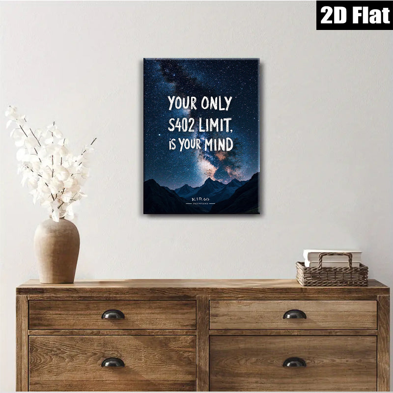 2D flat 1pc majestic mountain night sky wall art canvas prints for living room bedroom home office decor inspirational gifts farmhouse style modern aesthetic