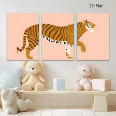 2D flat 1pc majestic tiger wall art canvas prints for living room bedroom office modern farmhouse decor gallery wrapped timeless statement