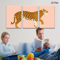 2D flat 1pc majestic tiger wall art canvas prints for living room bedroom office modern farmhouse decor gallery wrapped timeless statement