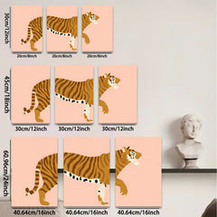 2D flat 1pc majestic tiger wall art canvas prints for living room bedroom office modern farmhouse decor gallery wrapped timeless statement