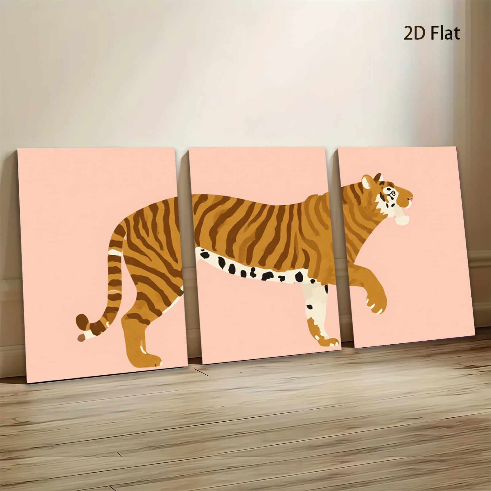 2D flat 1pc majestic tiger wall art canvas prints for living room bedroom office modern farmhouse decor gallery wrapped timeless statement