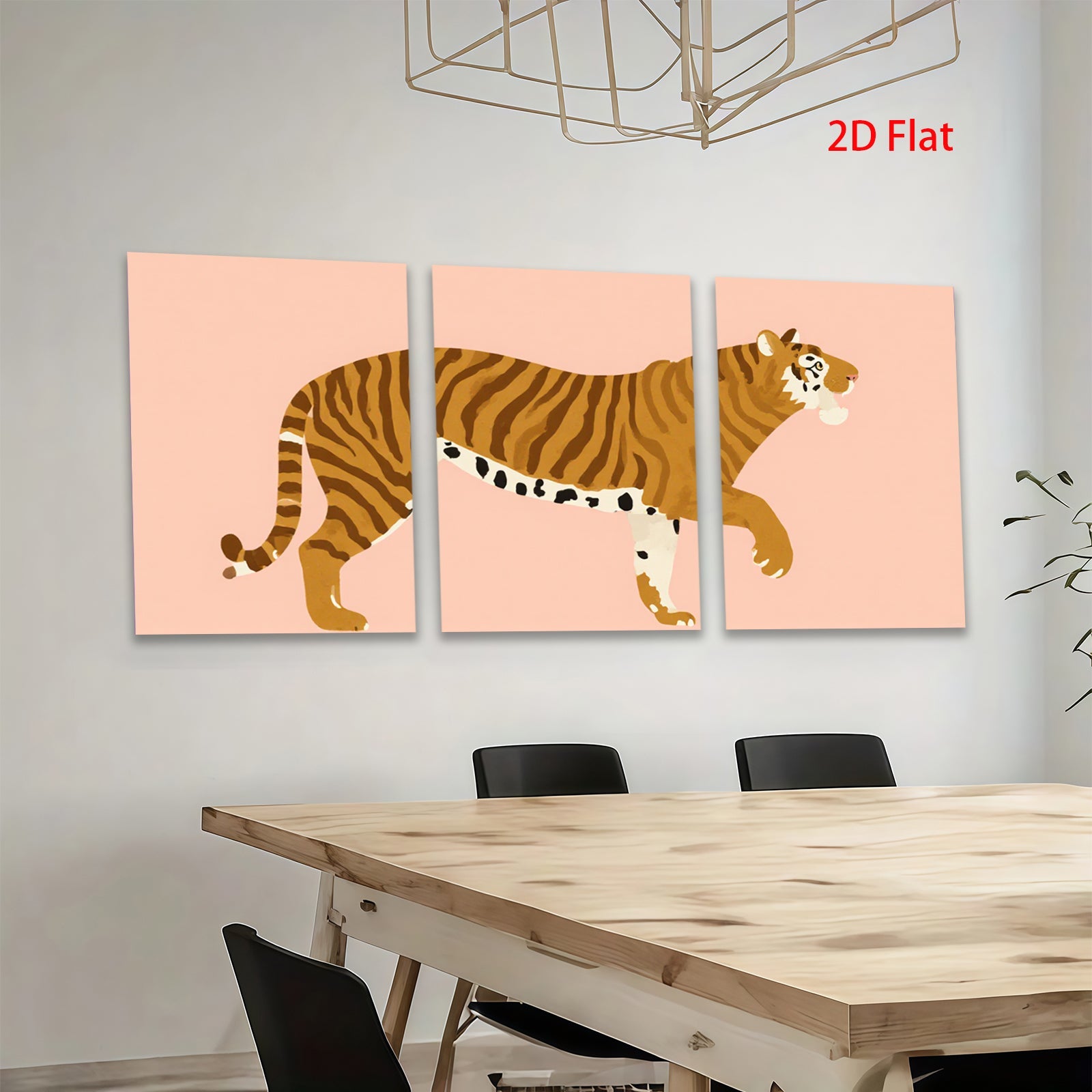2D flat 1pc majestic tiger wall art canvas prints for living room bedroom office modern farmhouse decor gallery wrapped timeless statement
