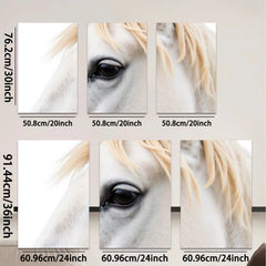 2D flat 1pc majestic white horse close up portrait farmhouse wall decor living room bedroom modern gallery wrapped canvas prints