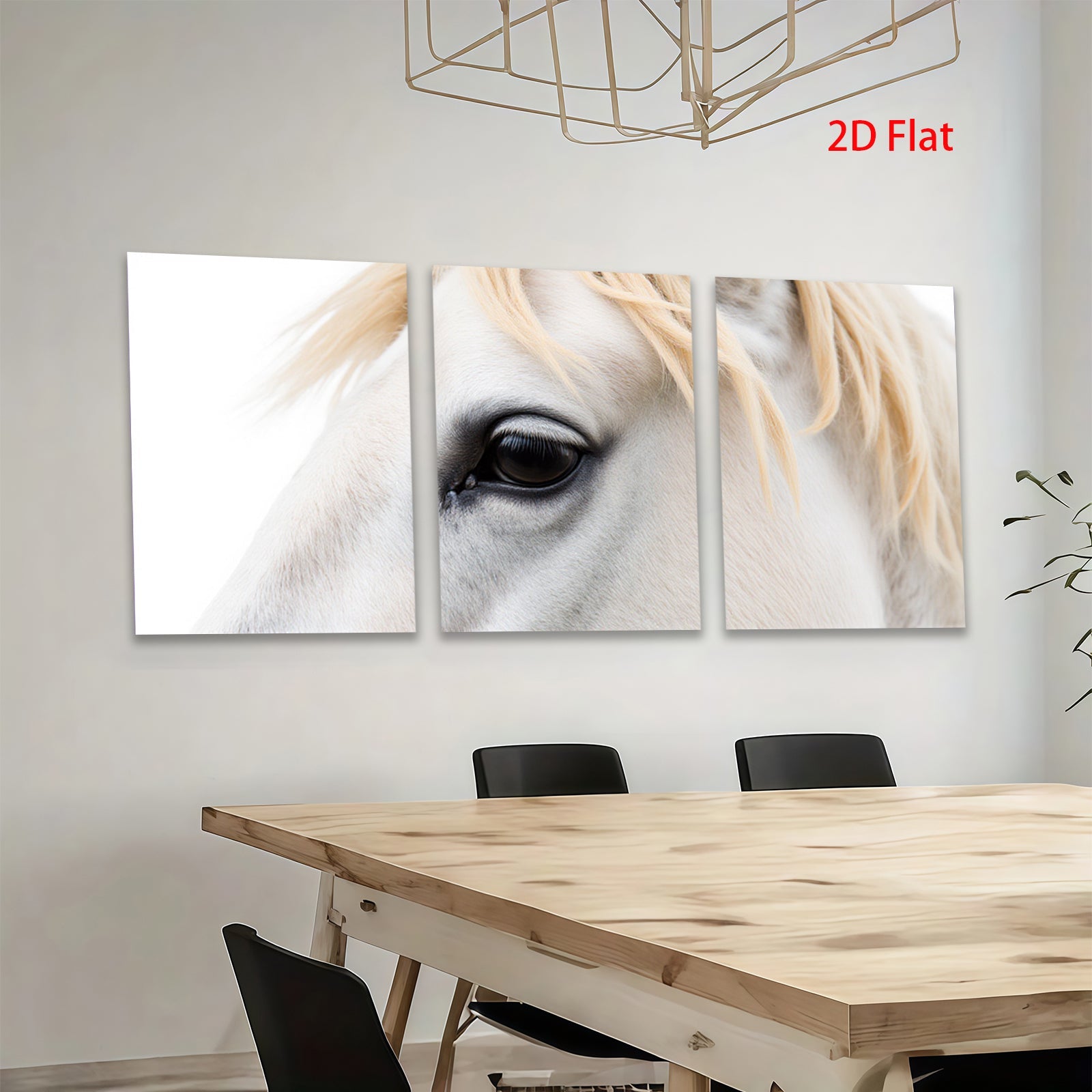 2D flat 1pc majestic white horse close up portrait farmhouse wall decor living room bedroom modern gallery wrapped canvas prints