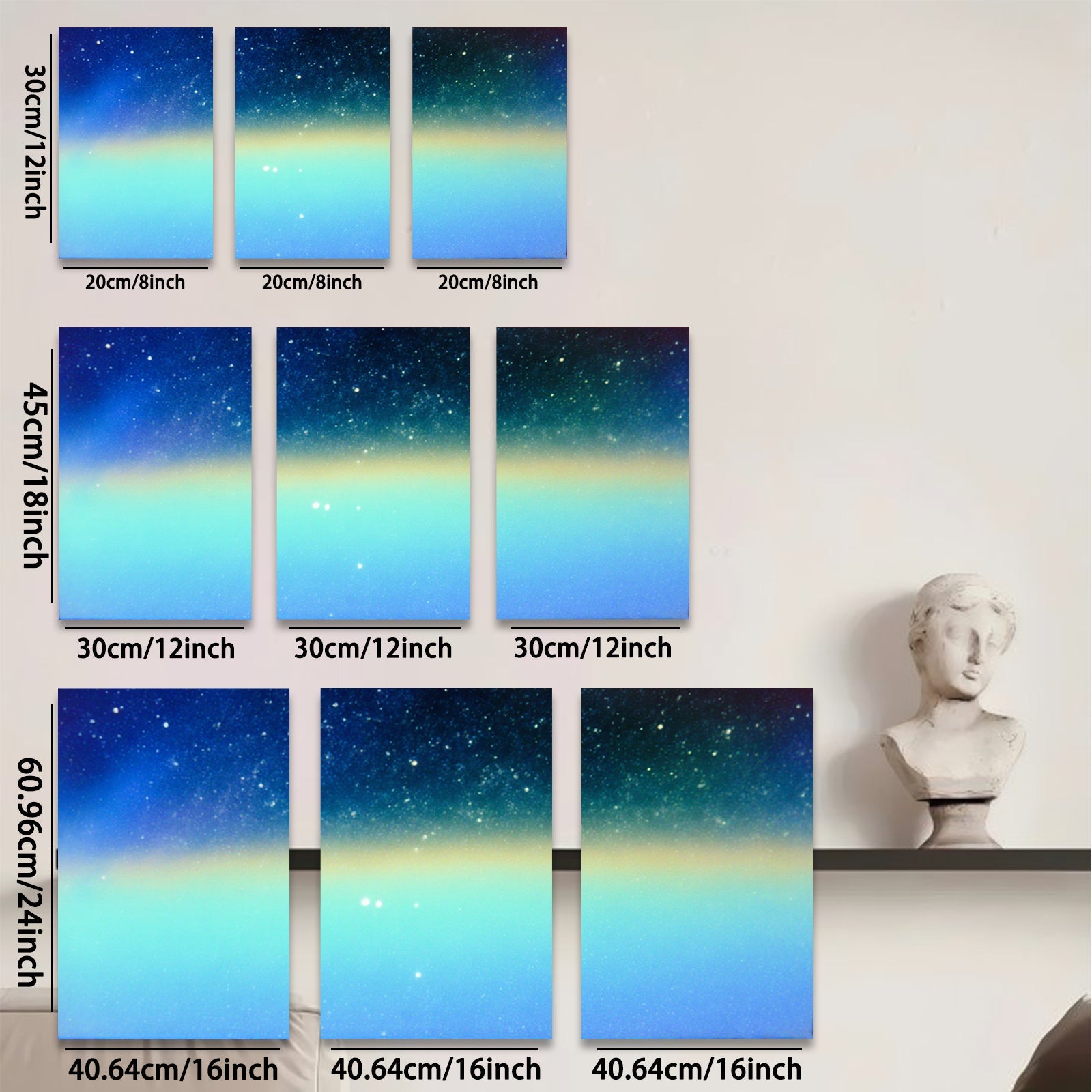 2D flat 1pc mesmerizing gradient sky abstract wall art bedroom living room decor farmhouse style modern minimalist gallery wrapped canvas print