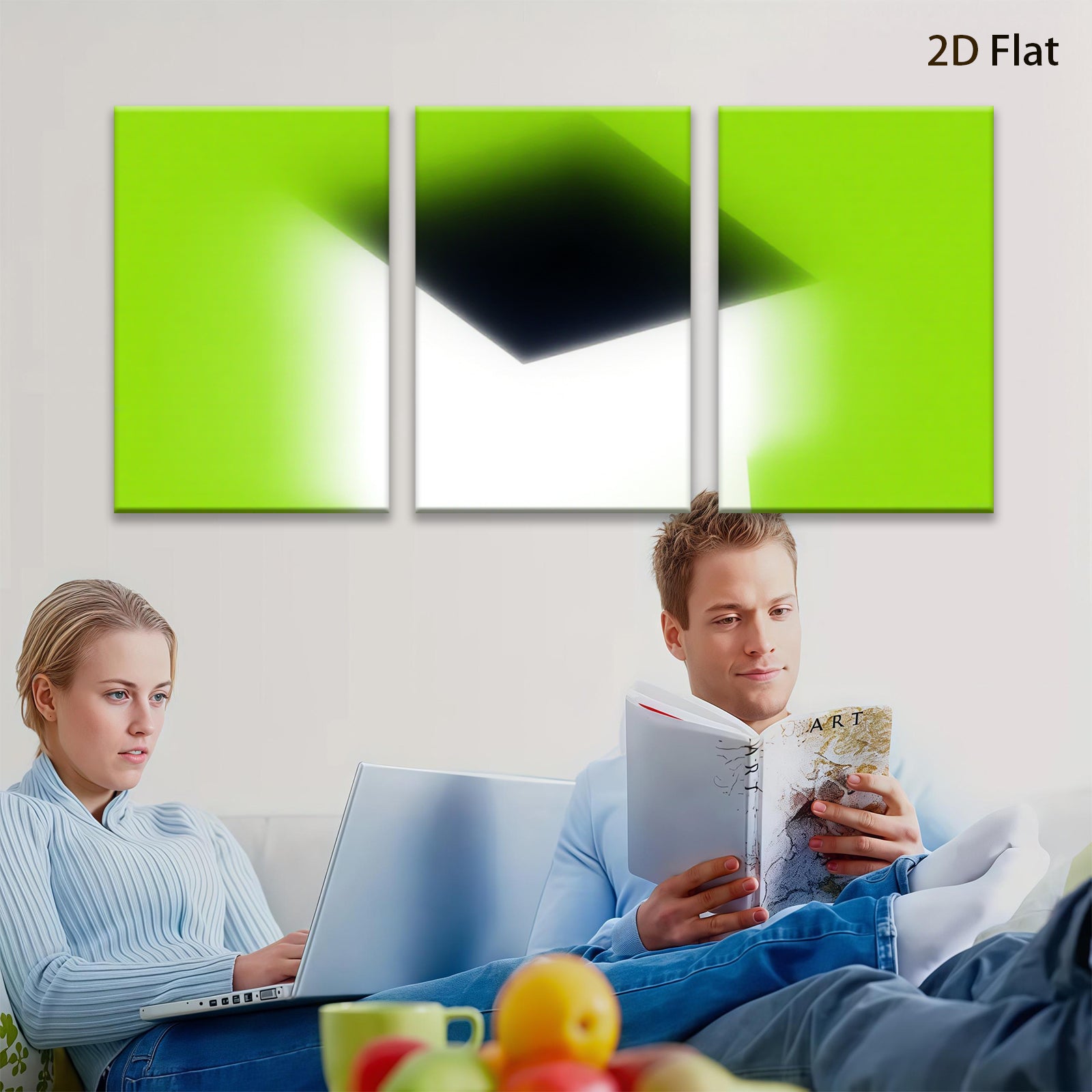 2D flat 1pc minimalist abstract canvas wall art modern home decor living room bedroom office farmhouse gallery wrapped ready to hang large size
