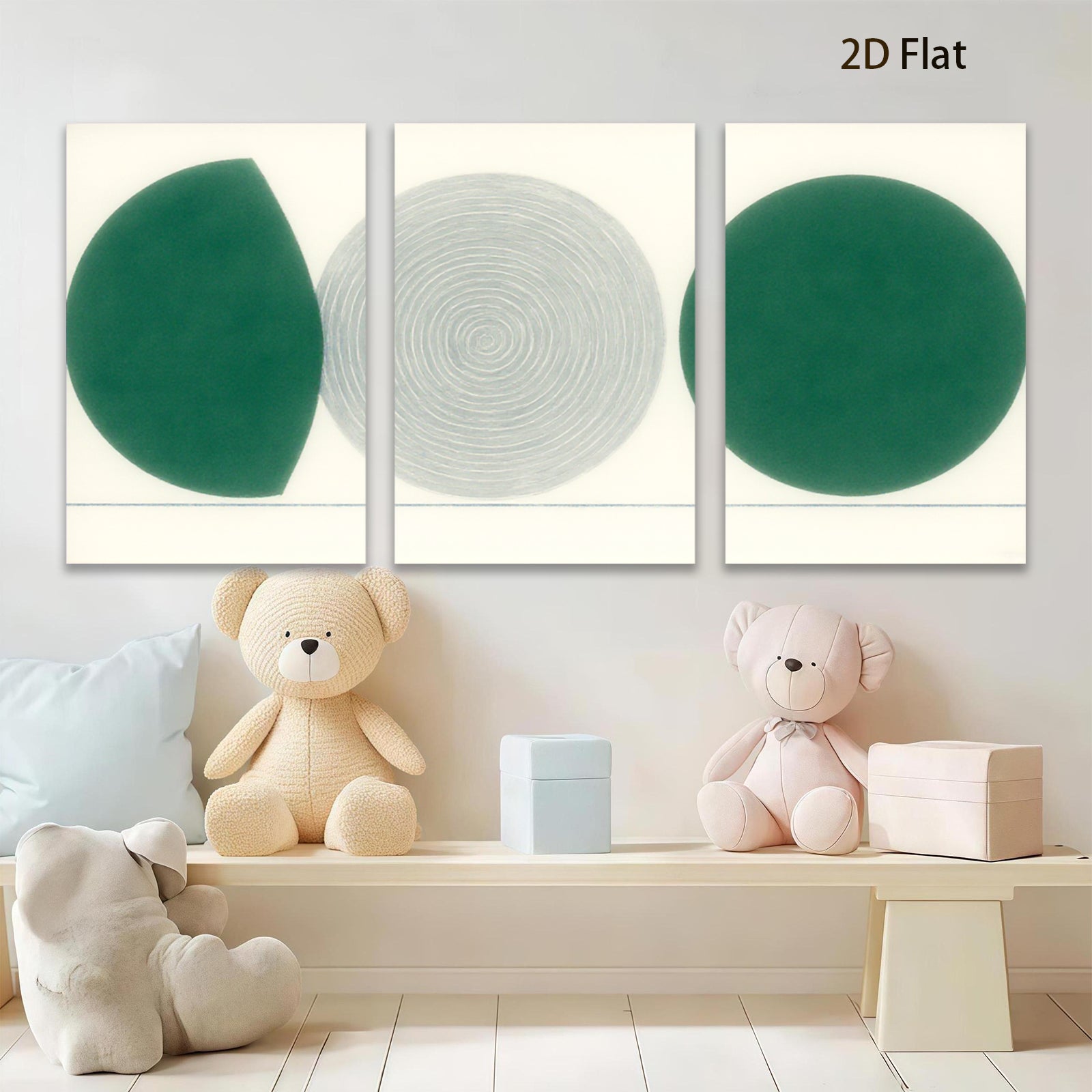 2D flat 1pc minimalist abstract circles modern wall art living room bedroom decor farmhouse style gallery wrapped canvas prints large size
