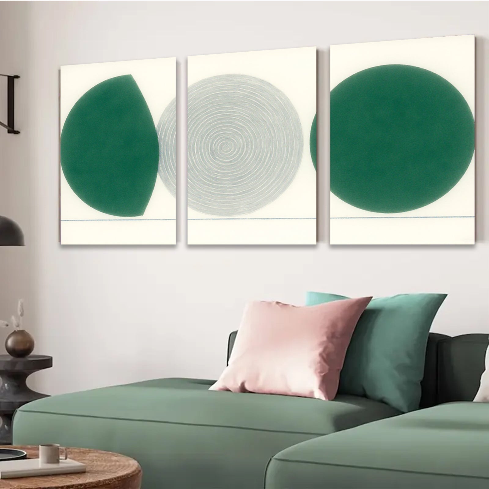 2D flat 1pc minimalist abstract circles modern wall art living room bedroom decor farmhouse style gallery wrapped canvas prints large size