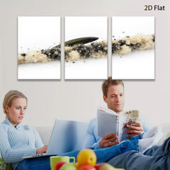 2D flat 1pc minimalist abstract textural wave beachcomber coastal wall art farmhouse decor living room bedroom modern gallery wrapped canvas print
