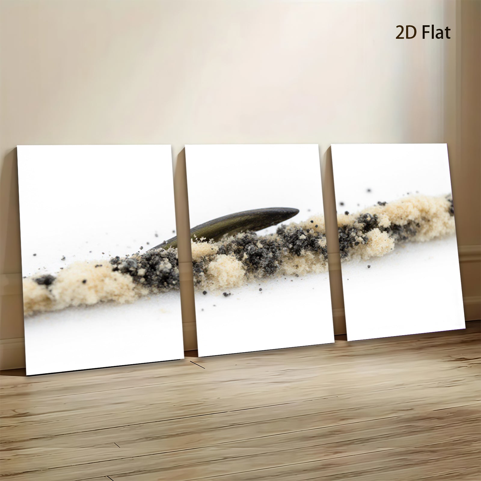 2D flat 1pc minimalist abstract textural wave beachcomber coastal wall art farmhouse decor living room bedroom modern gallery wrapped canvas print