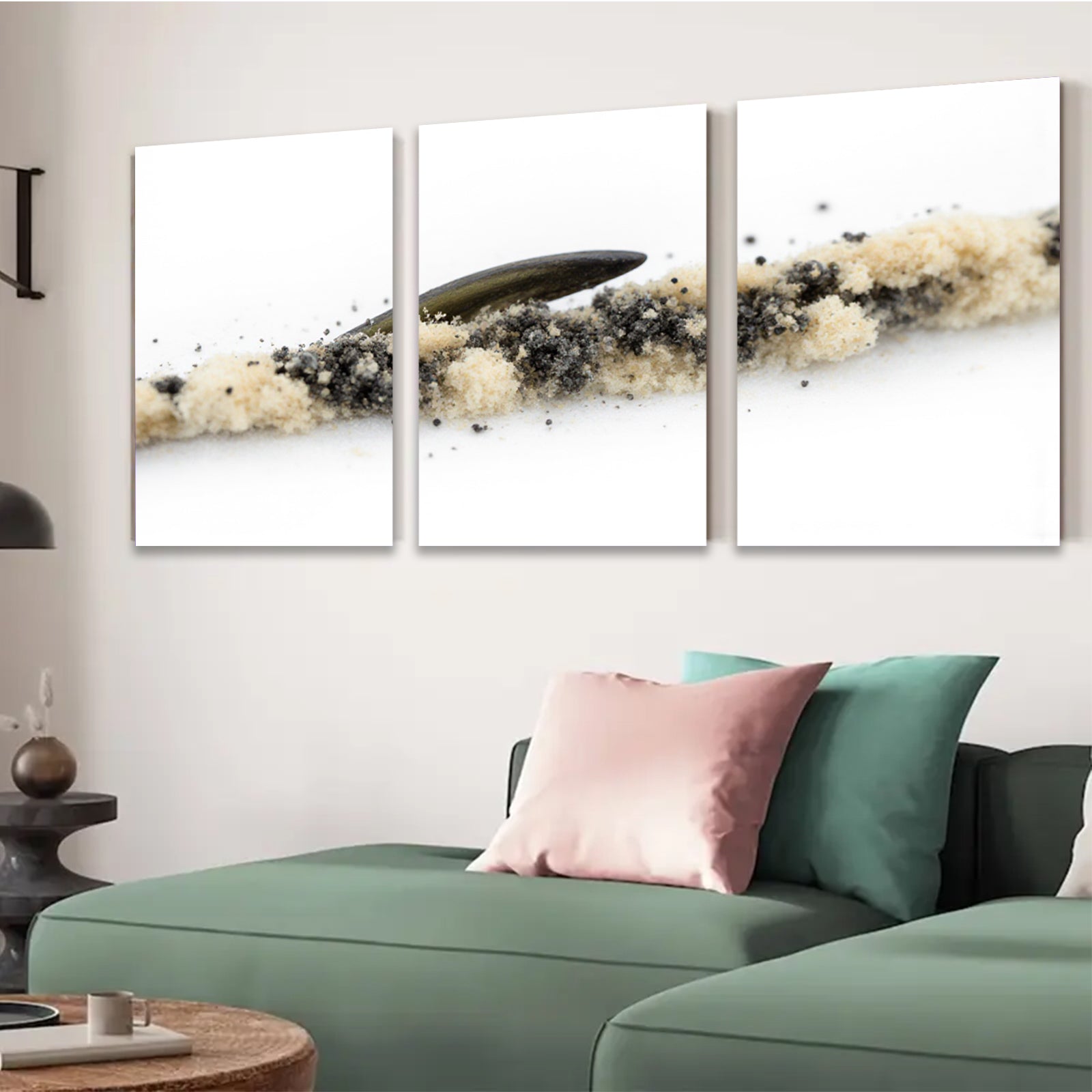 2D flat 1pc minimalist abstract textural wave beachcomber coastal wall art farmhouse decor living room bedroom modern gallery wrapped canvas print