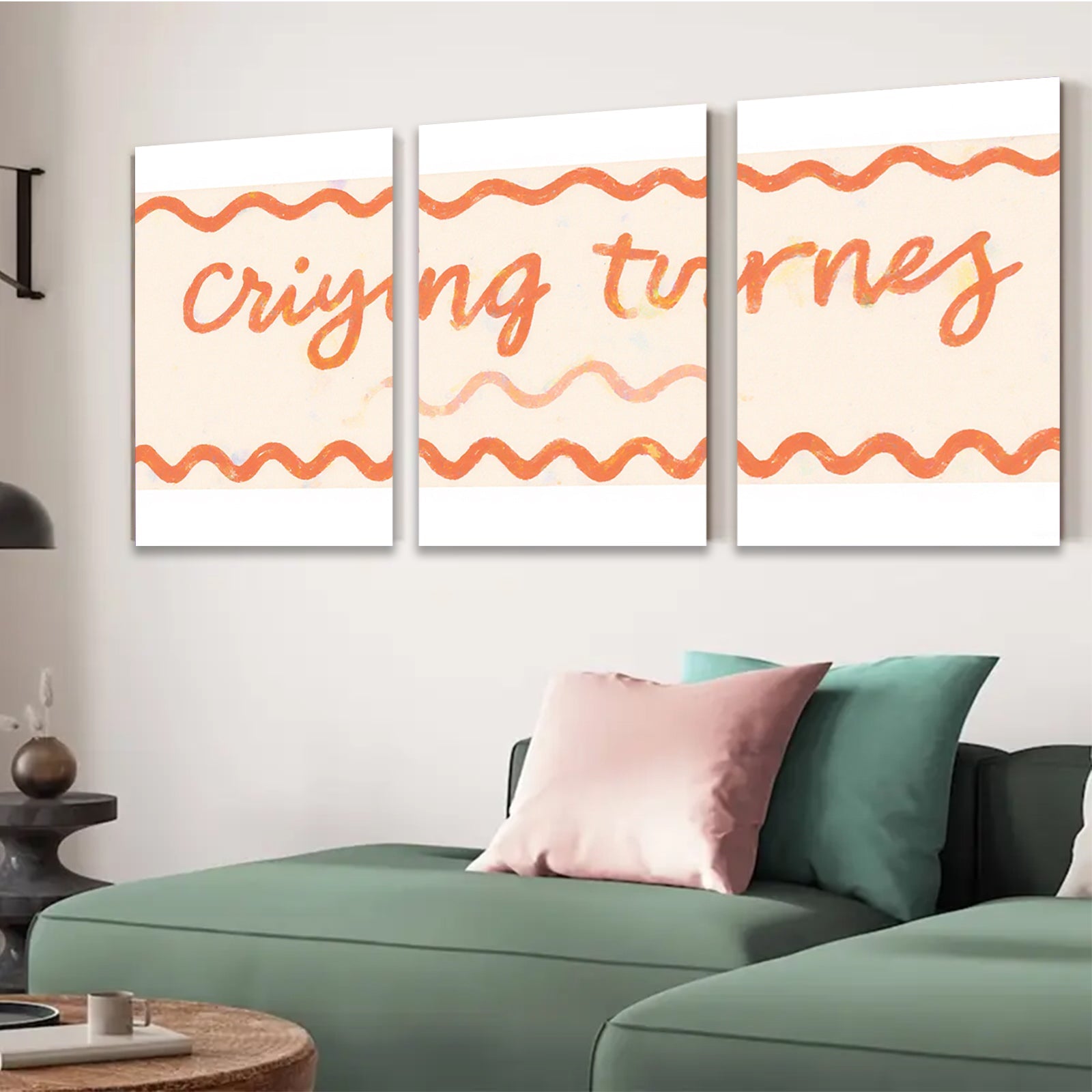 2D flat 1pc minimalist abstract wave line art painting modern farmhouse gallery wall decor living room bedroom office cozy vibes trending now