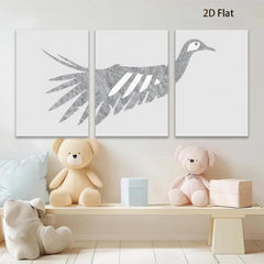 2D flat 1pc minimalist bird silhouette wall art modern farmhouse decor living room bedroom gallery wrapped canvas prints cozy home accent statement piece trending now