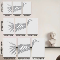 2D flat 1pc minimalist bird silhouette wall art modern farmhouse decor living room bedroom gallery wrapped canvas prints cozy home accent statement piece trending now