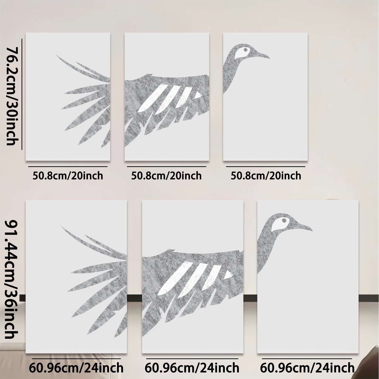 2D flat 1pc minimalist bird silhouette wall art modern farmhouse decor living room bedroom gallery wrapped canvas prints cozy home accent statement piece trending now