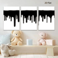 2D flat 1pc minimalist black drip wall art modern canvas print for living room bedroom home office decor farmhouse style gallery wrapped timeless statement piece