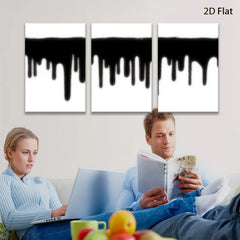 2D flat 1pc minimalist black drip wall art modern canvas print for living room bedroom home office decor farmhouse style gallery wrapped timeless statement piece