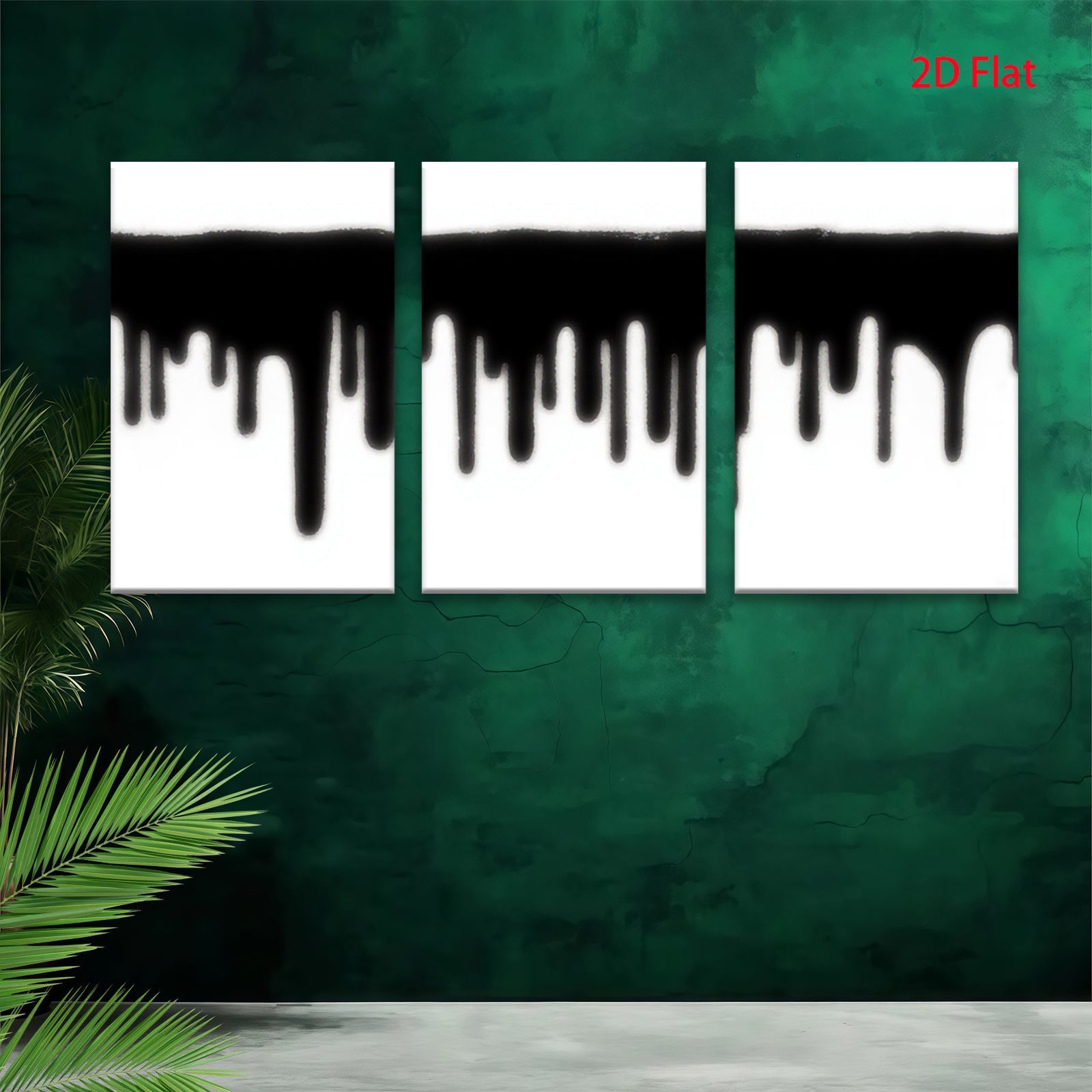 2D flat 1pc minimalist black drip wall art modern canvas print for living room bedroom home office decor farmhouse style gallery wrapped timeless statement piece