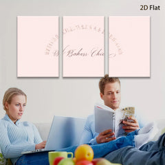 2D flat 1pc minimalist blush pink abstract wall art modern farmhouse living room bedroom decor gallery wrapped canvas prints inspirational cozy home style