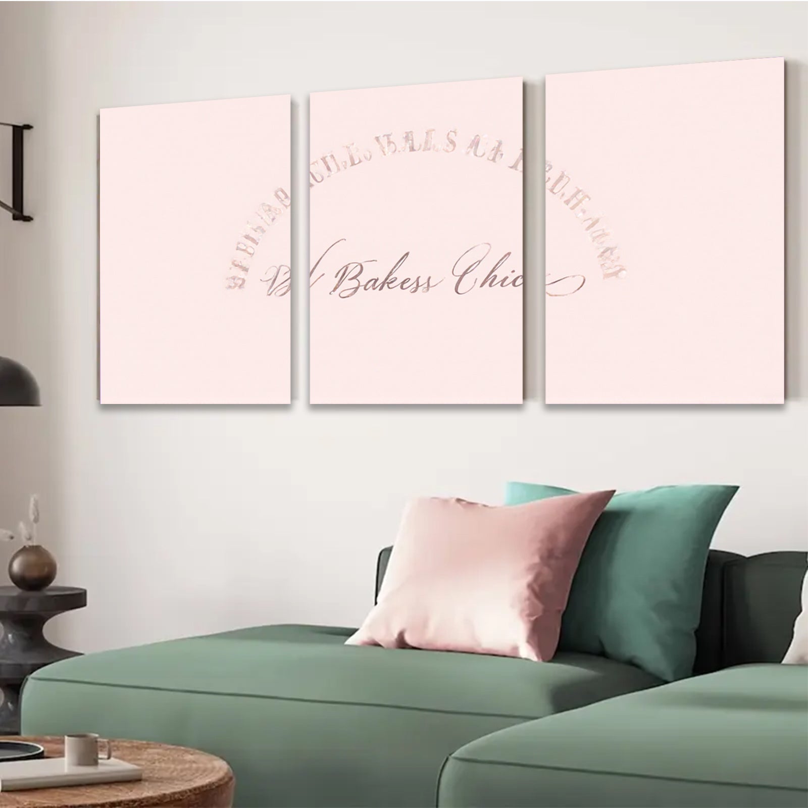2D flat 1pc minimalist blush pink abstract wall art modern farmhouse living room bedroom decor gallery wrapped canvas prints inspirational cozy home style
