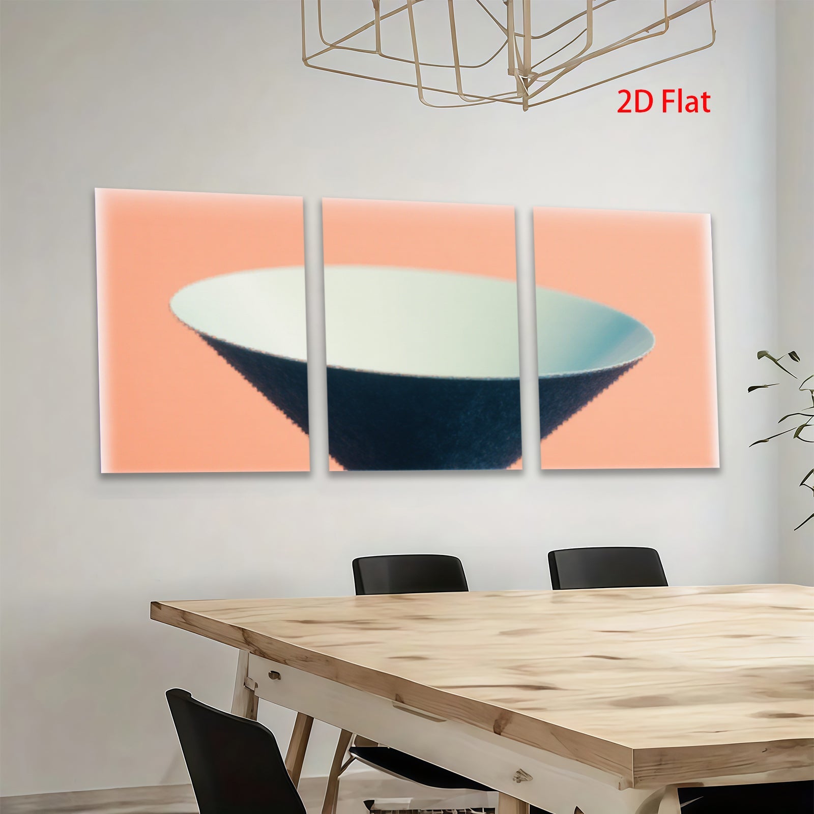 2D flat 1pc minimalist bowl abstract art modern wall decor living room bedroom office farmhouse gallery wrapped canvas print