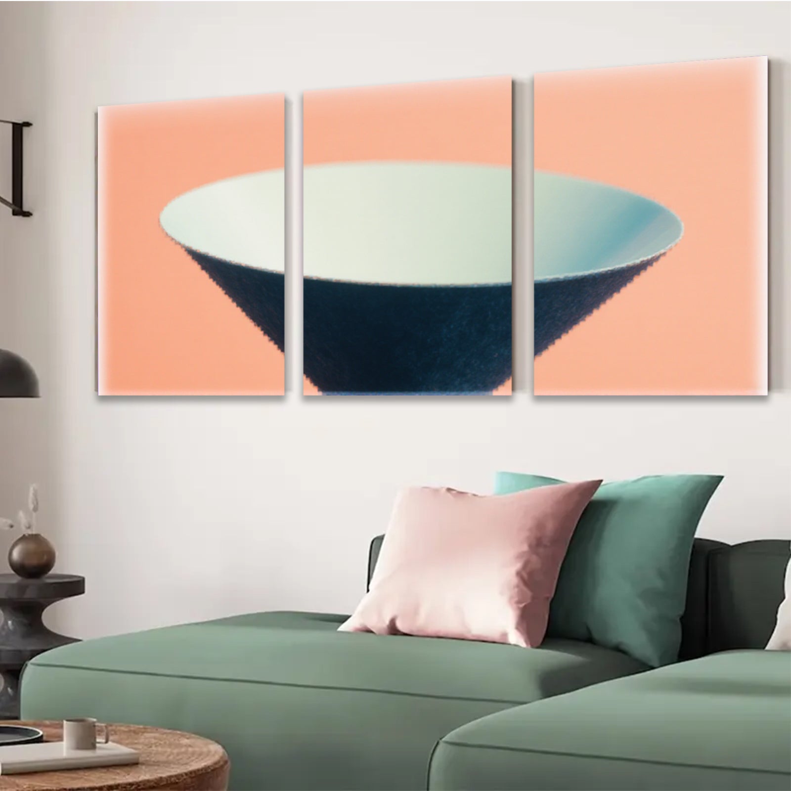 2D flat 1pc minimalist bowl abstract art modern wall decor living room bedroom office farmhouse gallery wrapped canvas print
