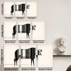 2D flat 1pc minimalist bull abstract animal wall art canvas print modern farmhouse living room bedroom decor gallery wrapped timeless statement piece trending now