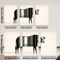 2D flat 1pc minimalist bull abstract animal wall art canvas print modern farmhouse living room bedroom decor gallery wrapped timeless statement piece trending now