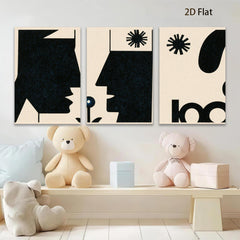2D flat 1pc minimalist faces plant growth modern wall art for living room bedroom office decor gallery wrapped canvas prints farmhouse style inspirational home decoration