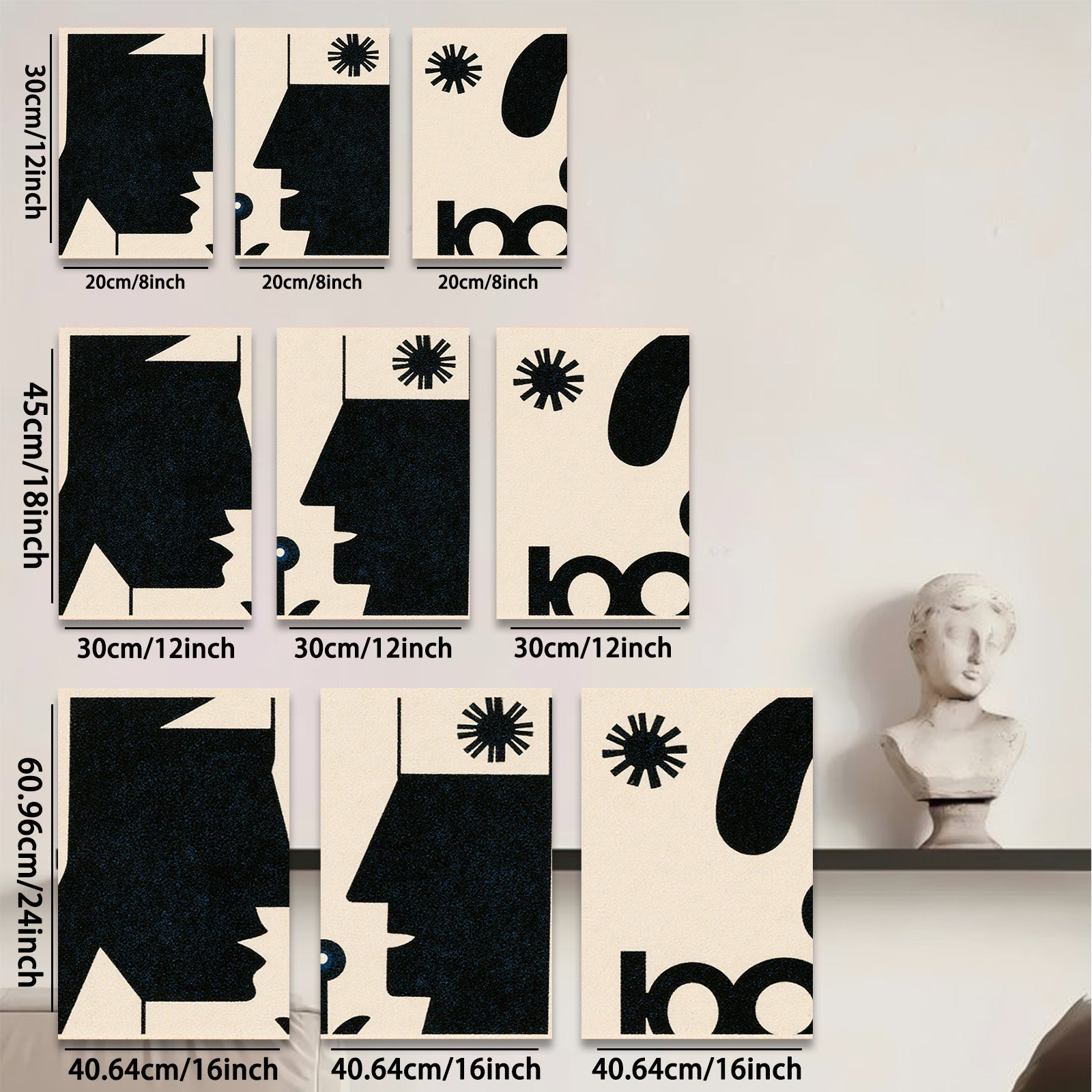 2D flat 1pc minimalist faces plant growth modern wall art for living room bedroom office decor gallery wrapped canvas prints farmhouse style inspirational home decoration