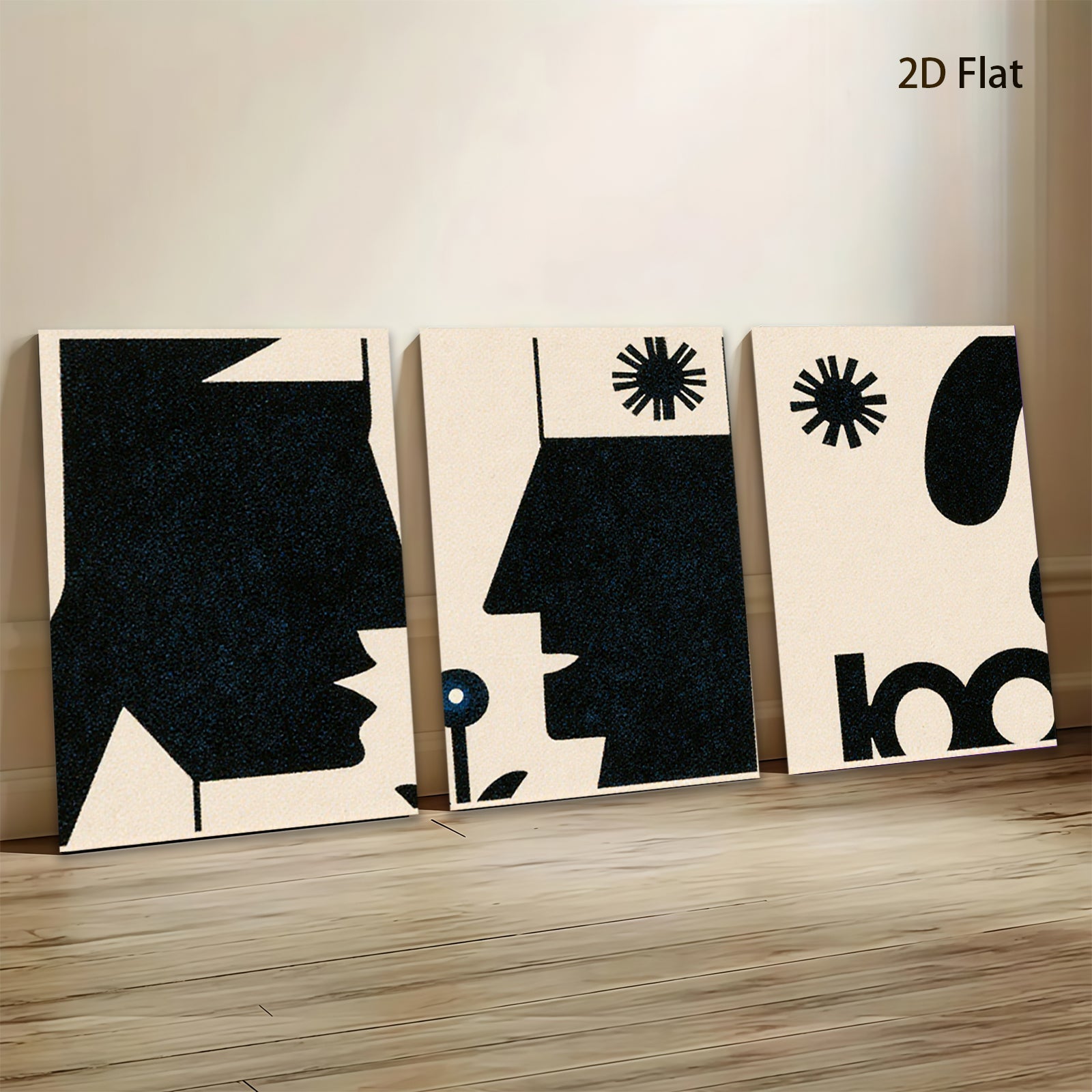 2D flat 1pc minimalist faces plant growth modern wall art for living room bedroom office decor gallery wrapped canvas prints farmhouse style inspirational home decoration